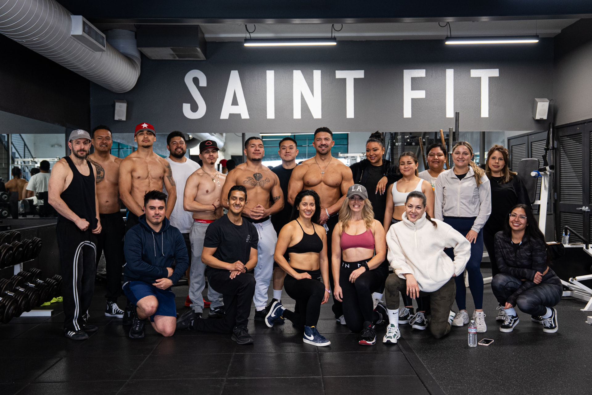 Saint Fit training community gathered for a group portrait