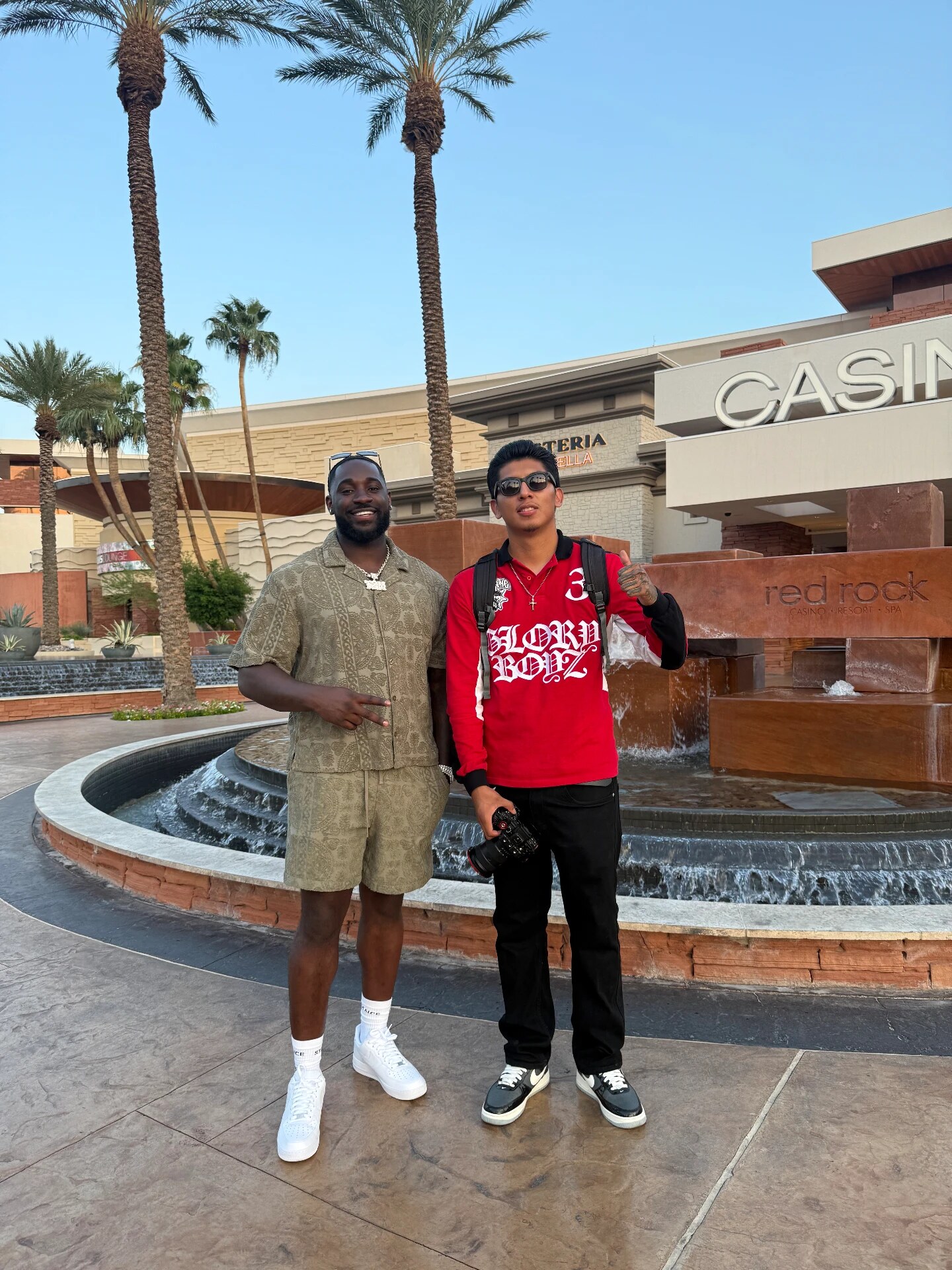 Outside Red Rock Casino in Las Vegas with a client